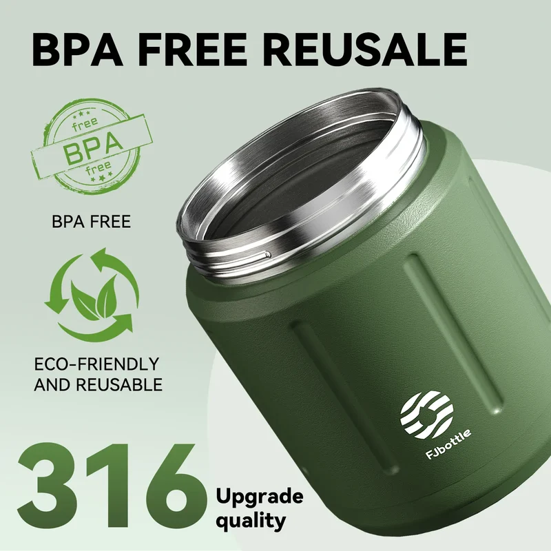 Thermos Repas 500 ml — Inox Double Paroi, Cuillère Pliante et Sac Isotherme Inclus