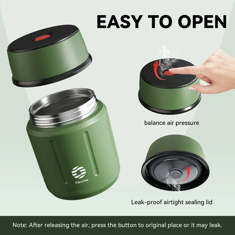 Thermos Repas 500 ml — Inox Double Paroi, Cuillère Pliante et Sac Isotherme Inclus