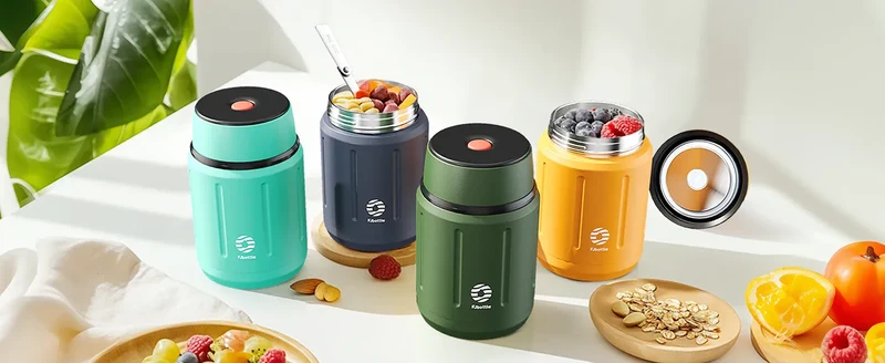 Thermos Repas 500 ml — Inox Double Paroi, Cuillère Pliante et Sac Isotherme Inclus