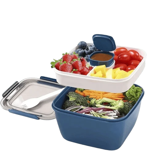 Bento à 2 Étages avec Compartiments Hermétiques - 1000 à 1500ml