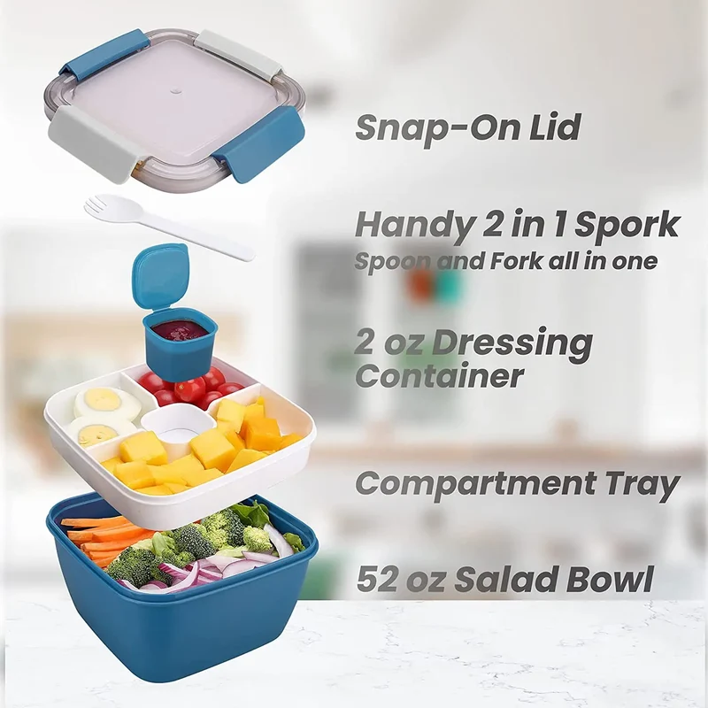 Bento à 2 Étages avec Compartiments Hermétiques - 1000 à 1500ml