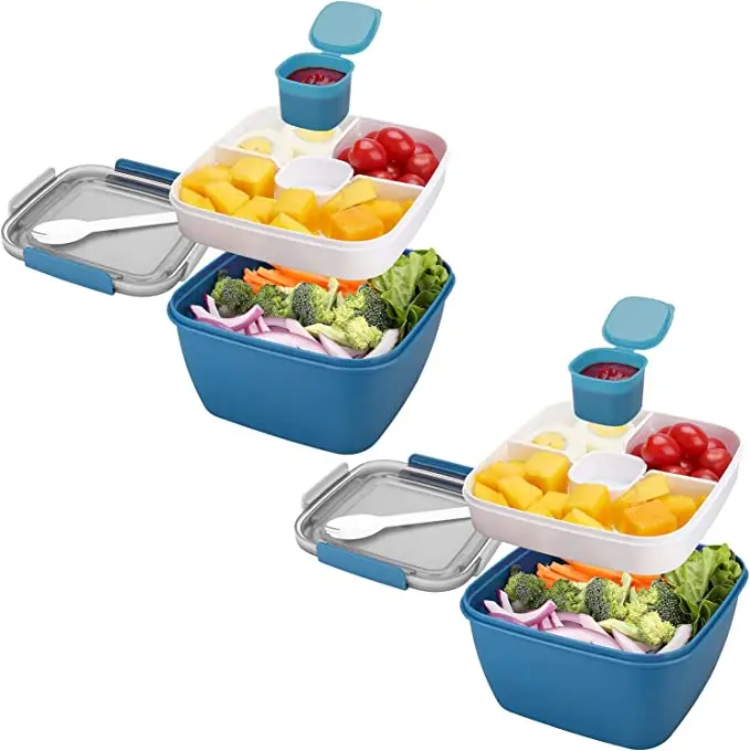 Bento à 2 Étages avec Compartiments Hermétiques - 1000 à 1500ml