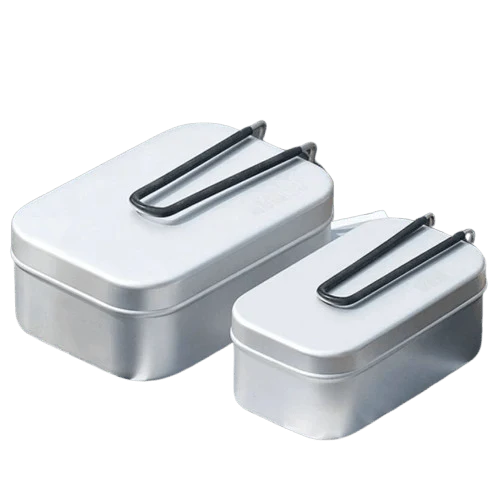 Bento Aluminium 2 Compartiments Pliables pour Camping et Pique-Nique