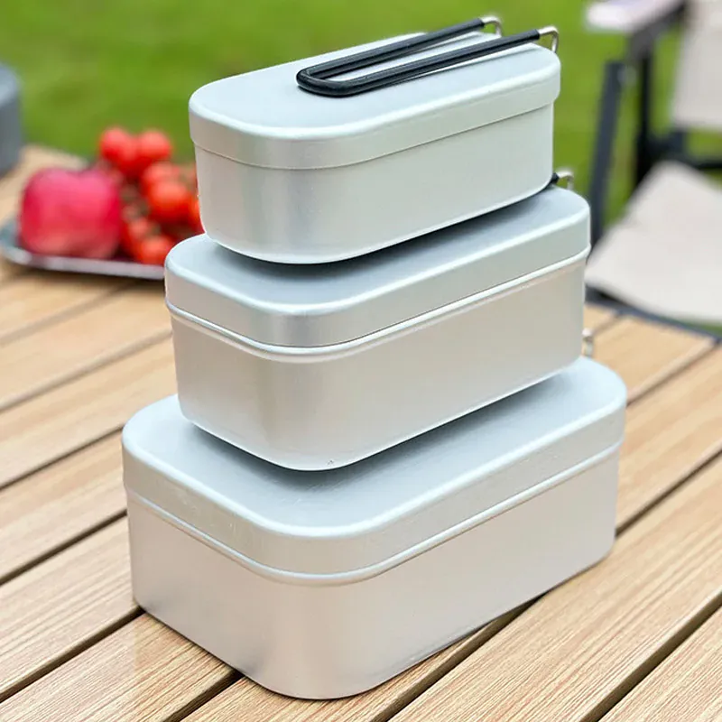 Bento Aluminium 2 Compartiments Pliables pour Camping et Pique-Nique