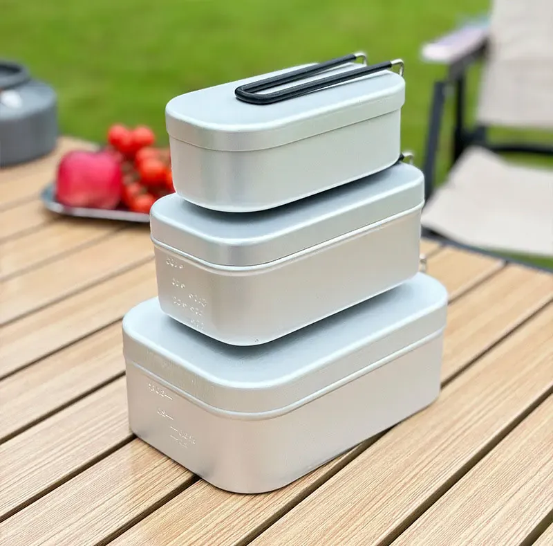 Bento Aluminium 2 Compartiments Pliables pour Camping et Pique-Nique