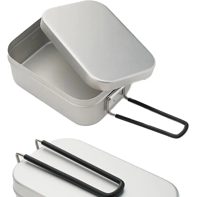 Bento Aluminium 2 Compartiments Pliables pour Camping et Pique-Nique