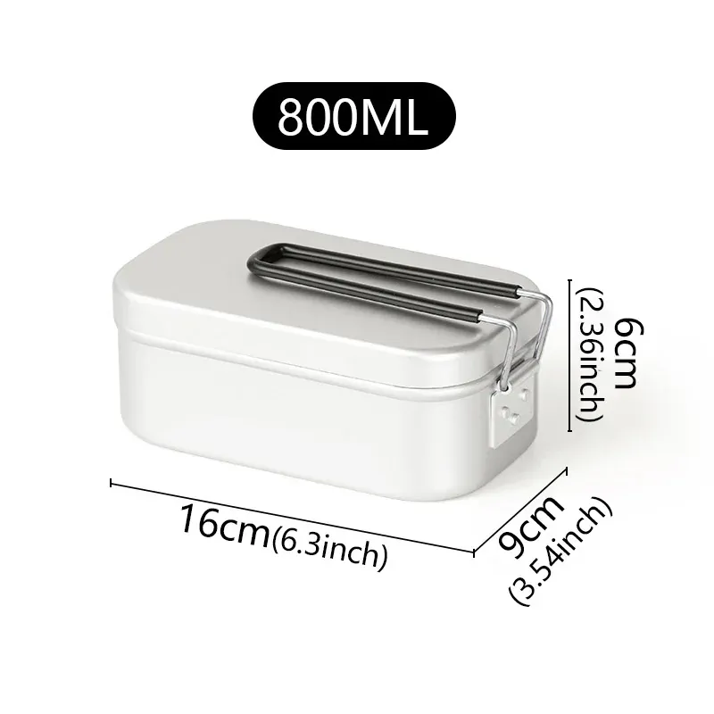 Bento Aluminium 2 Compartiments Pliables pour Camping et Pique-Nique