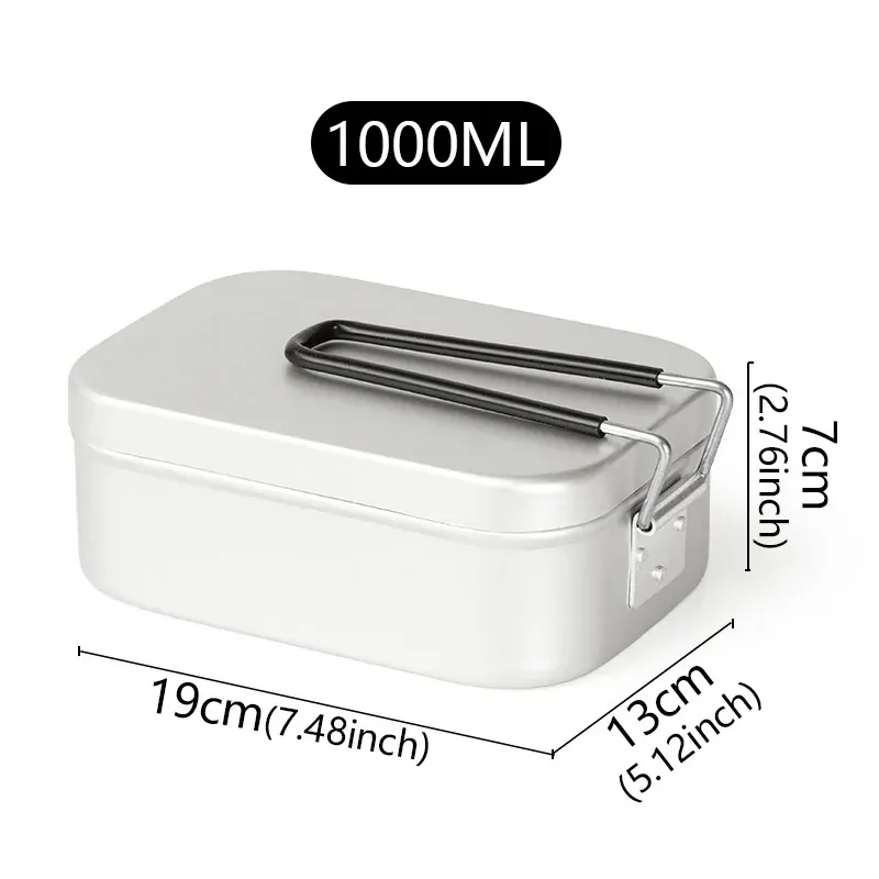 Bento Aluminium 2 Compartiments Pliables pour Camping et Pique-Nique