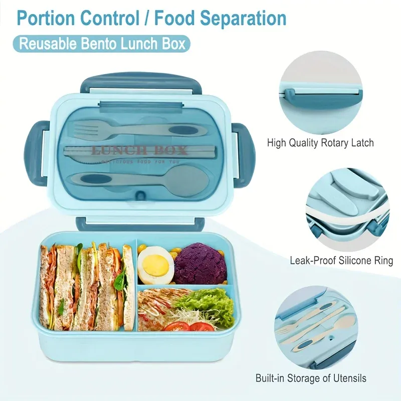 Bento Box Isotherme 2 Compartiments - Contenant Scellé Portable
