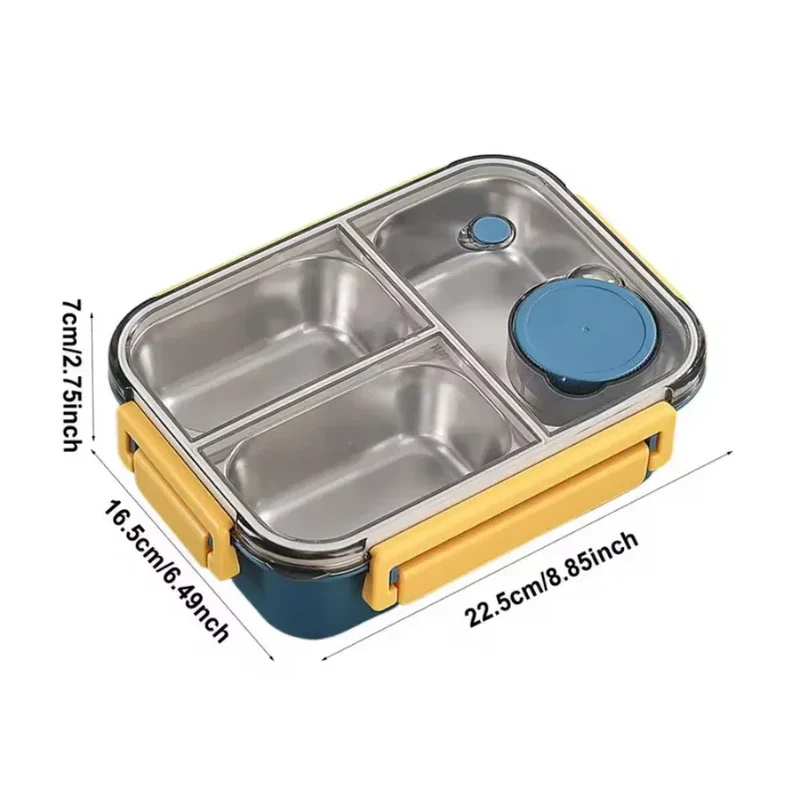 Lunchbox en Inox à 2/3 Compartiments Étanches 850ml