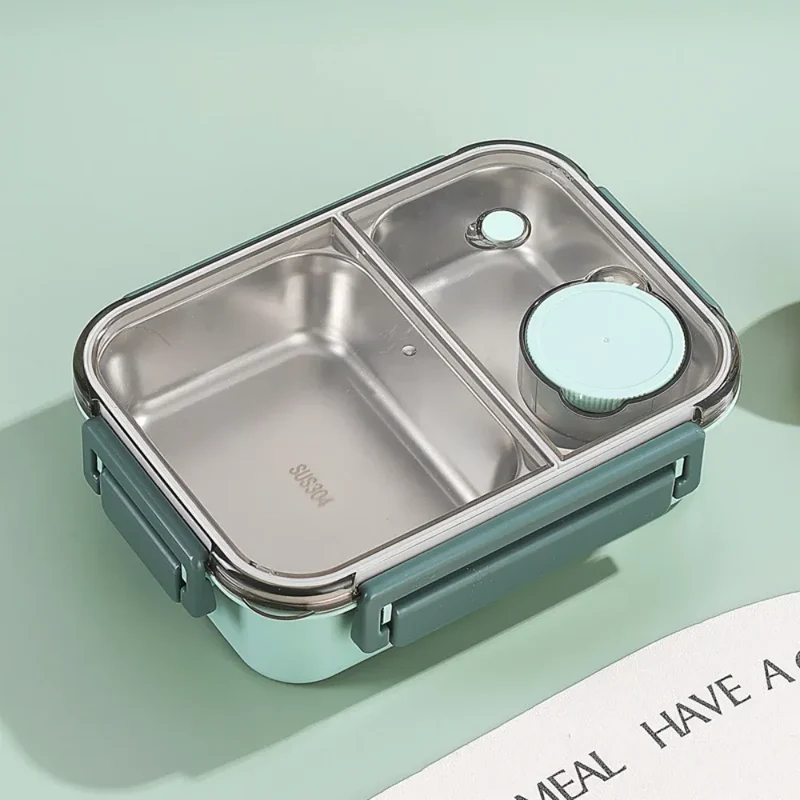 Lunchbox en Inox à 2/3 Compartiments Étanches 850ml