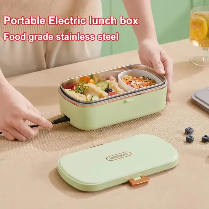 Lunch Box Chauffante Inox 304 Sans Eau 900 ml Bleue — Chauffage Sec 36 W