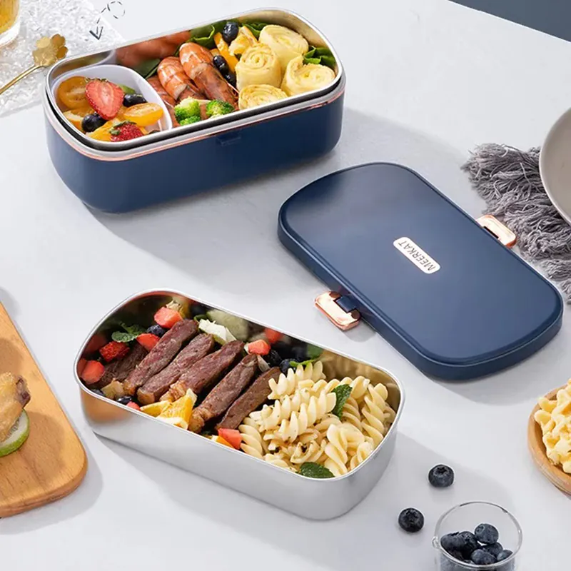 Lunch Box Chauffante Inox 304 Sans Eau 900 ml — Chauffage Sec 36 W - VERTE