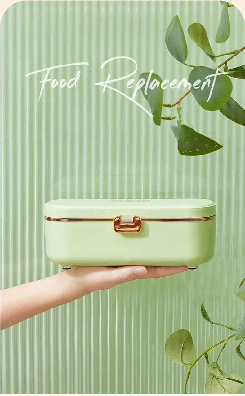 Lunch Box Chauffante Inox 304 Sans Eau 900 ml — Chauffage Sec 36 W - VERTE