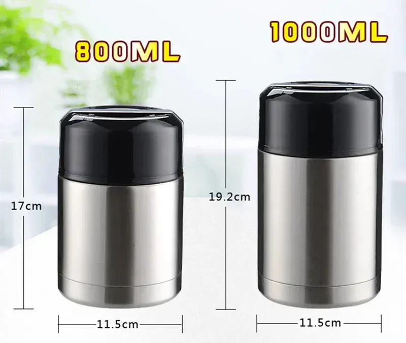 Thermos Alimentaire Inox — Isotherme 24h avec Pochette et Couverts