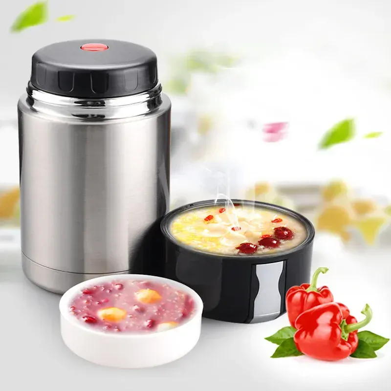 Thermos Alimentaire Inox — Isotherme 24h avec Pochette et Couverts