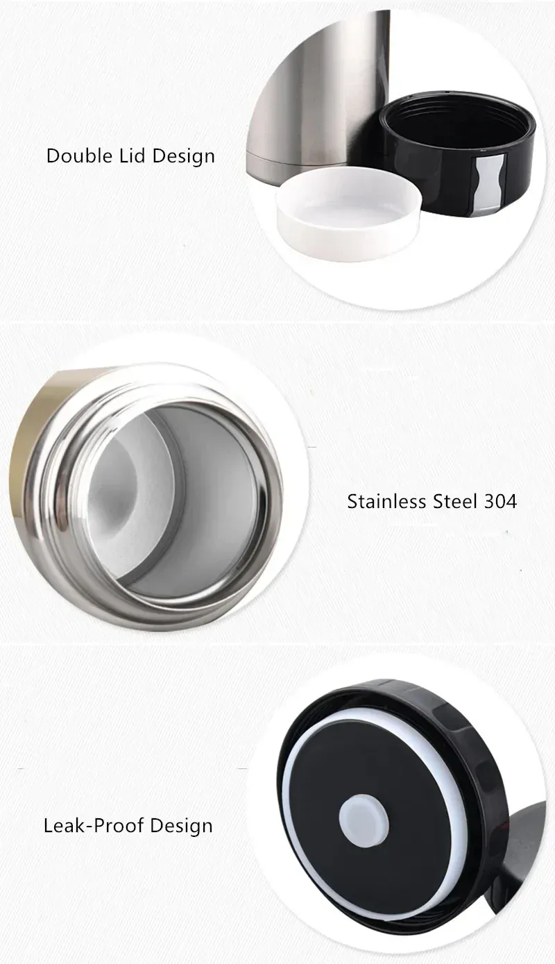 Thermos Alimentaire Inox — Isotherme 24h avec Pochette et Couverts