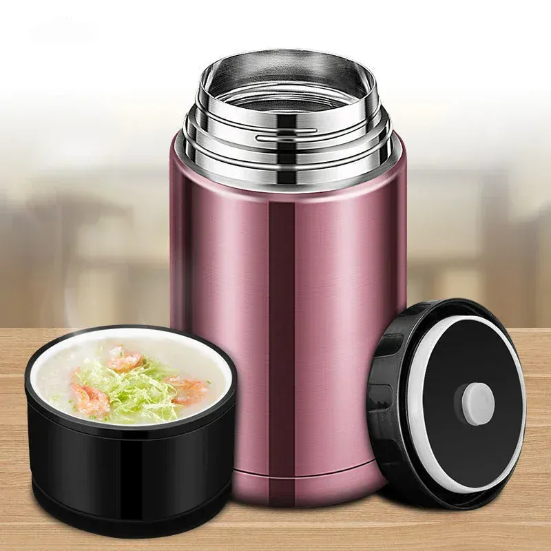Thermos Alimentaire Inox — Isotherme 24h avec Pochette et Couverts