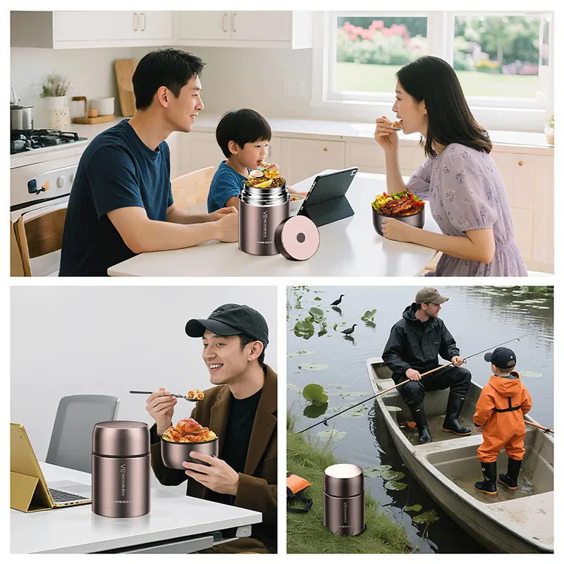 Thermos Alimentaire Isotherme Inox 316 - 16 h Chaud, 18 h Froid - 600 à 1200 ml