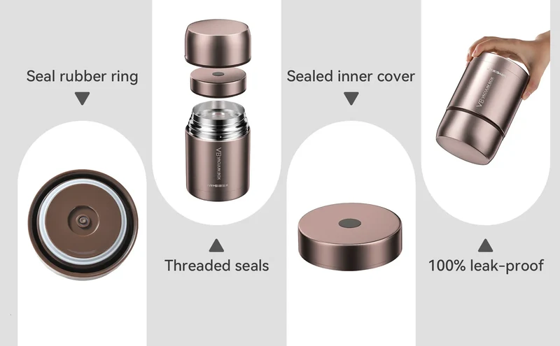 Thermos Alimentaire Isotherme Inox 316 - 16 h Chaud, 18 h Froid - 600 à 1200 ml