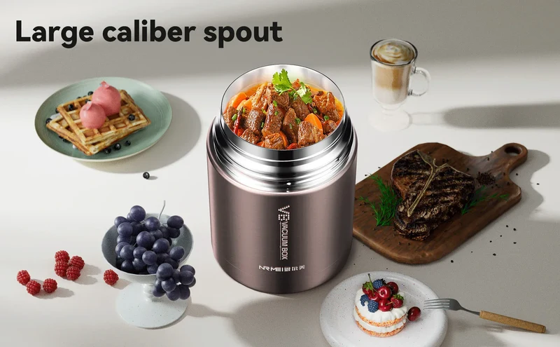 Thermos Alimentaire Isotherme Inox 316 - 16 h Chaud, 18 h Froid - 600 à 1200 ml