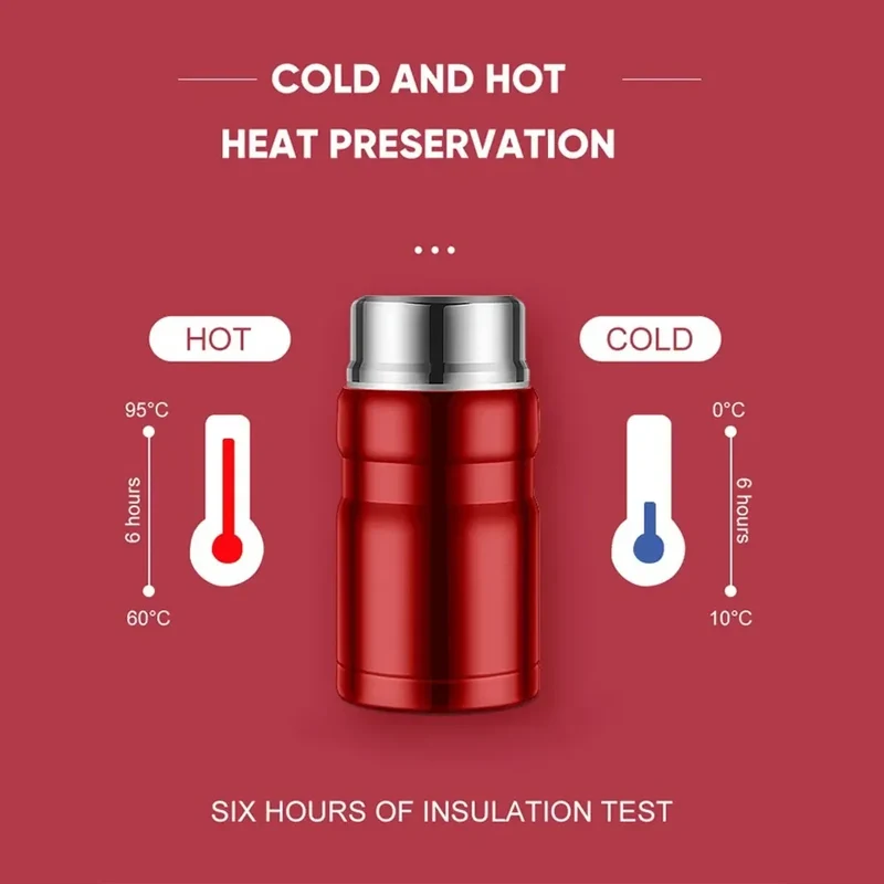 Thermos Alimentaire Inox 750ml | Conteneur Soupe avec Cuillère