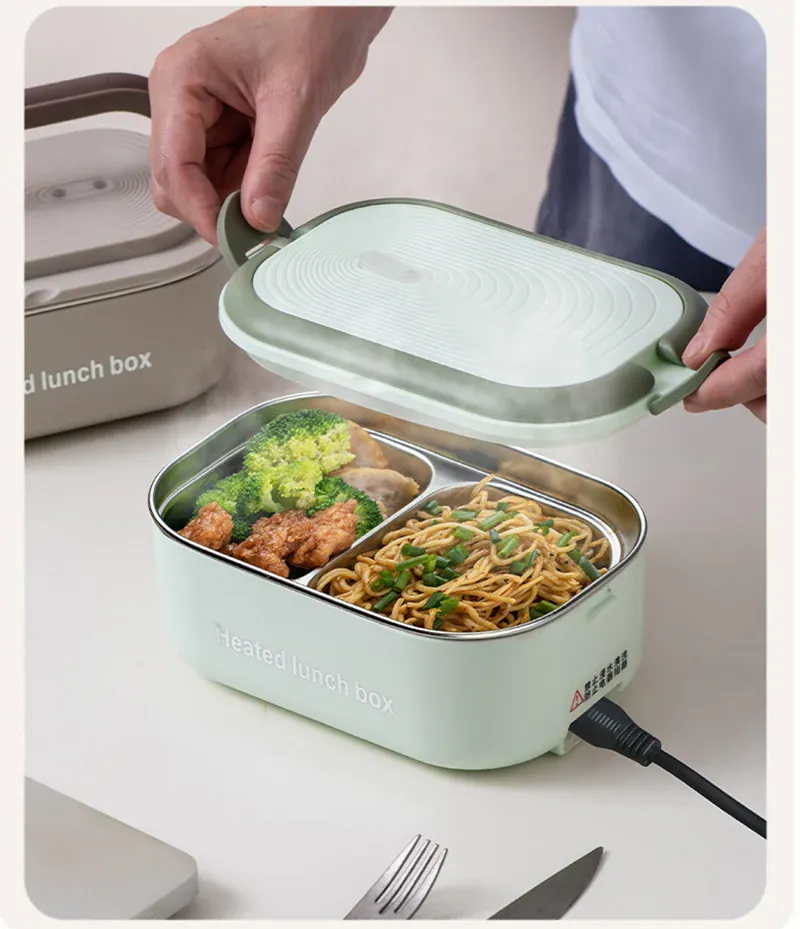 Lunch Box Chauffante Inox 1L 220V 18W | Boîte Chauffante Électrique