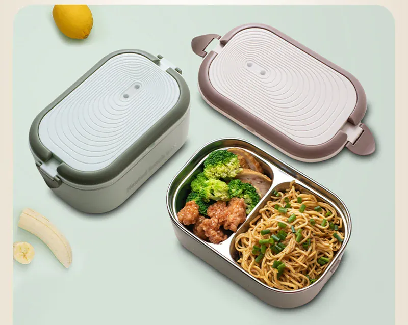 Lunch Box Chauffante Inox 1L 220V 18W | Boîte Chauffante Électrique