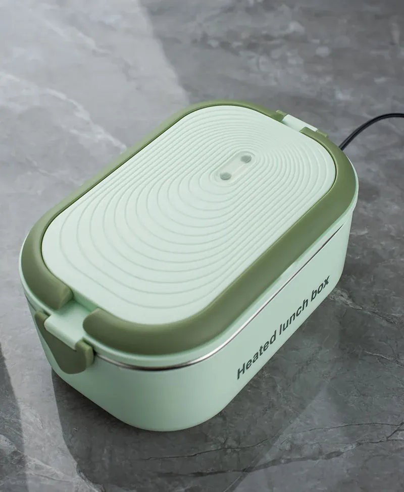 Lunch Box Chauffante Inox 1L 220V 18W | Boîte Chauffante Électrique