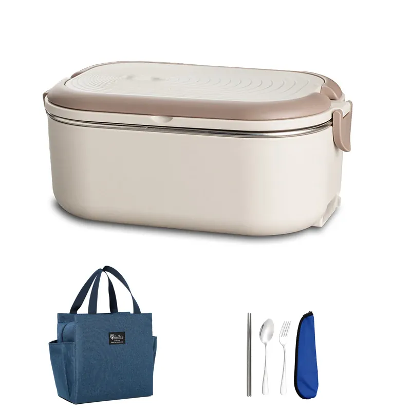 Lunch Box Chauffante Inox 1L 220V 18W | Boîte Chauffante Électrique
