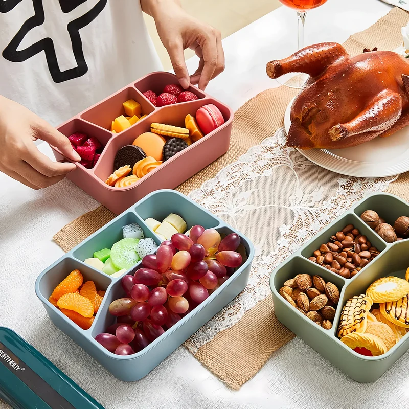 Bento Compartimenté Silicone Écologique | 4 Compartiments 700ml