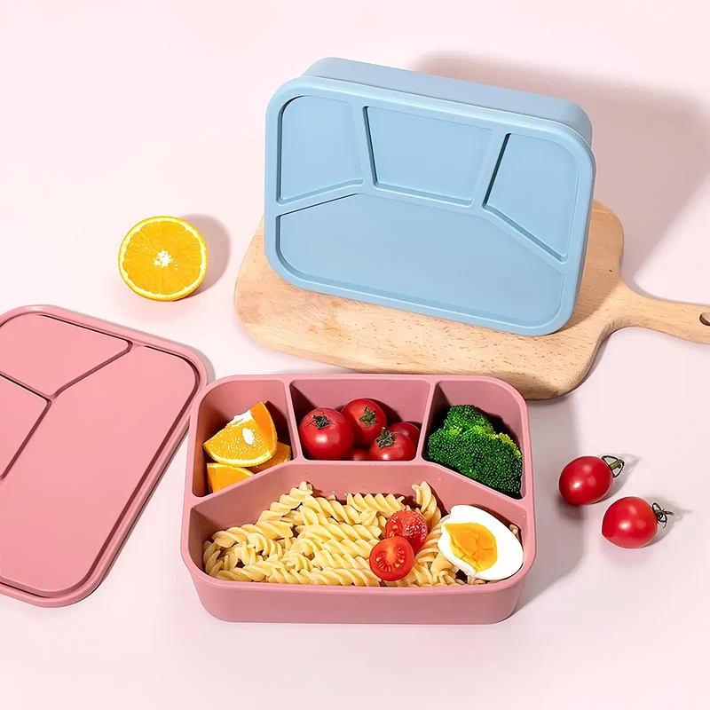 Bento Compartimenté Silicone Écologique | 4 Compartiments 700ml