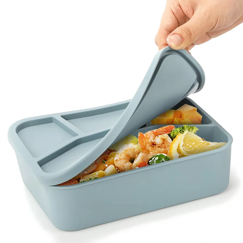Bento Compartimenté Silicone Écologique | 4 Compartiments 700ml