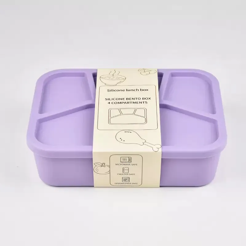 Bento Compartimenté Silicone Écologique | 4 Compartiments 700ml