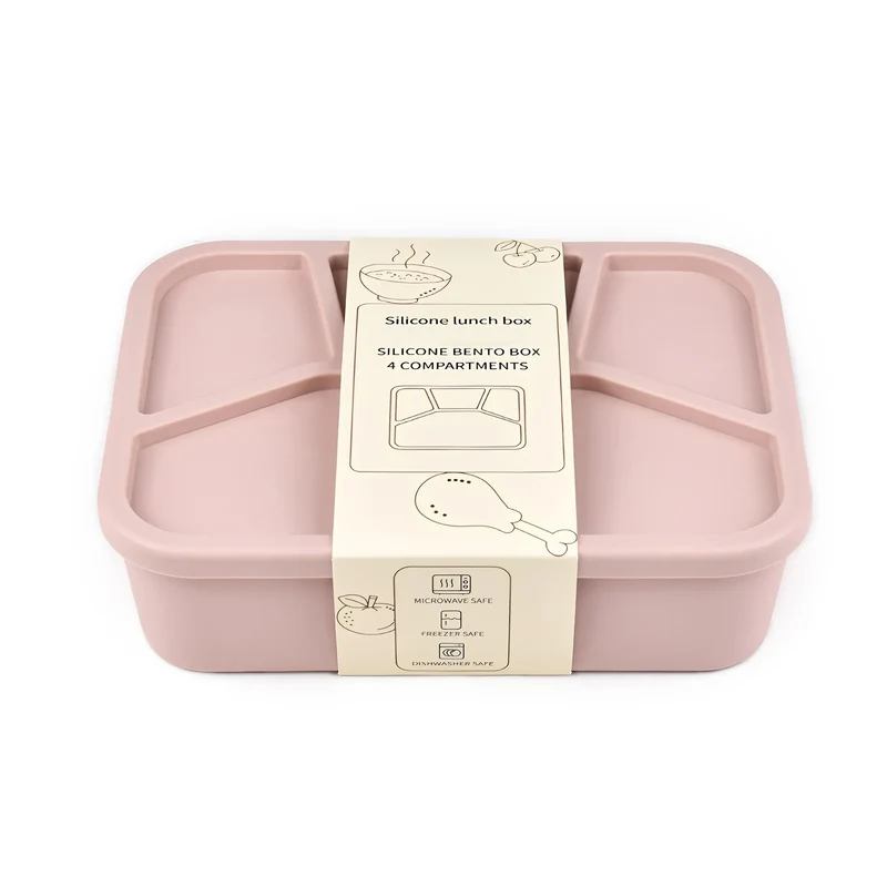 Bento Compartimenté Silicone Écologique | 4 Compartiments 700ml