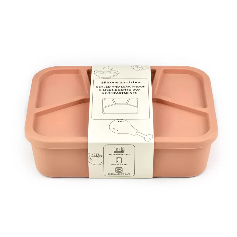 Bento Compartimenté Silicone Écologique | 4 Compartiments 700ml