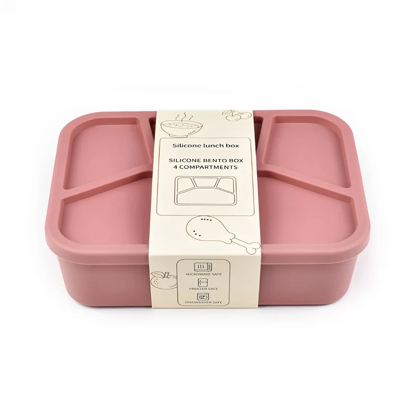 Bento Compartimenté Silicone Écologique | 4 Compartiments 700ml