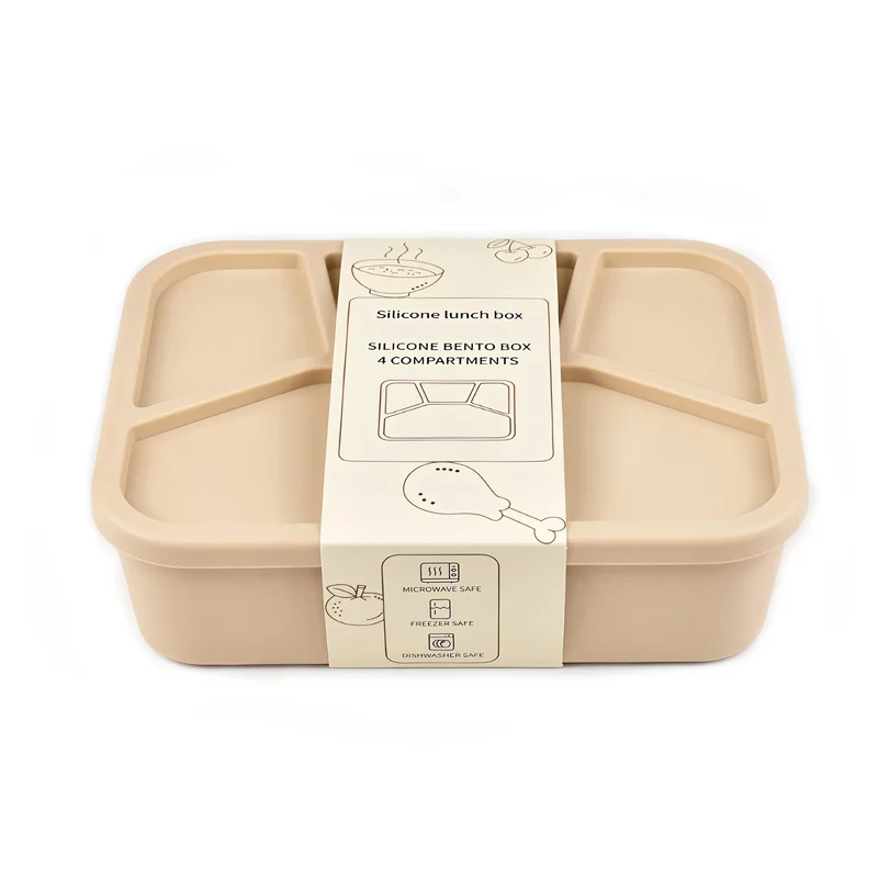 Bento Compartimenté Silicone Écologique | 4 Compartiments 700ml