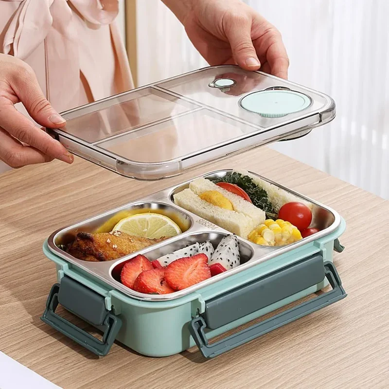 Lunch Box Inox 304 850 ml — 2 ou 3 Compartiments avec Pot à Soupe