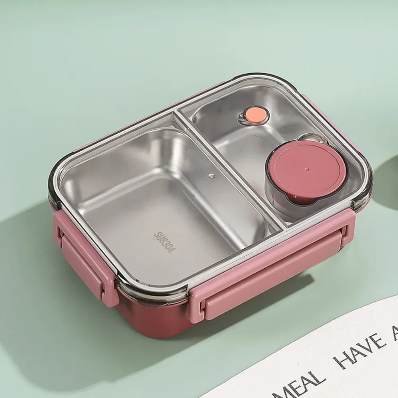 Lunch Box Inox 304 850 ml — 2 ou 3 Compartiments avec Pot à Soupe