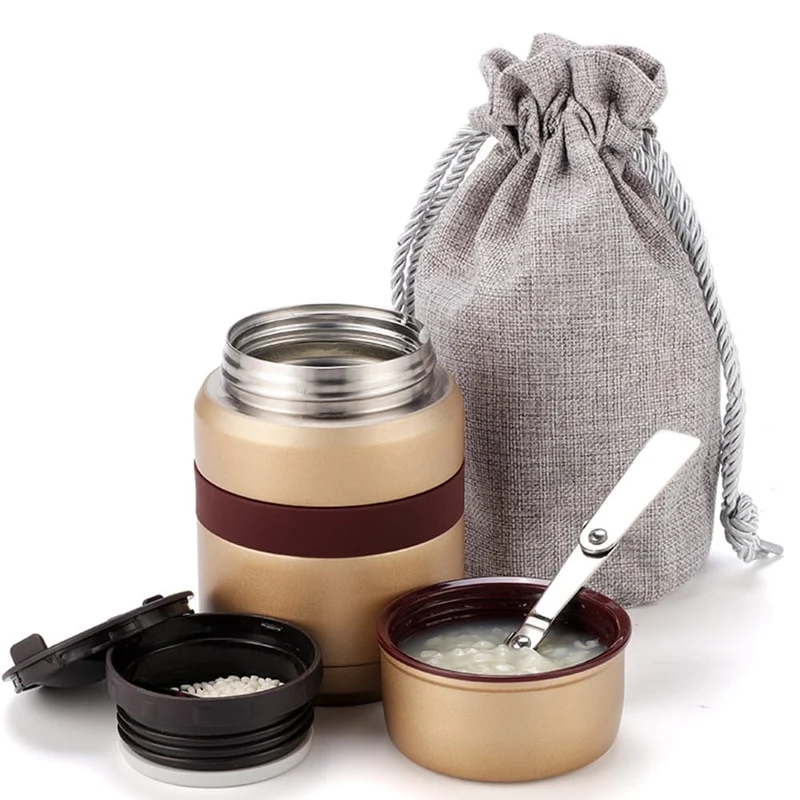 Thermos Alimentaire Isotherme 350ML500ML Inox avec Conteneurs