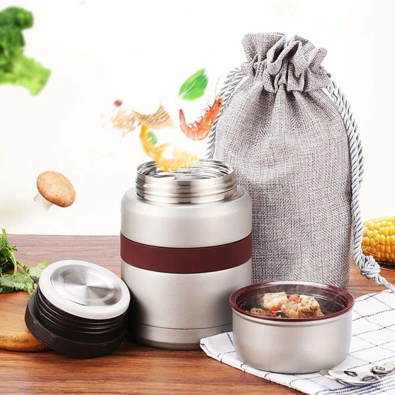 Thermos Alimentaire Isotherme 350ML500ML Inox avec Conteneurs