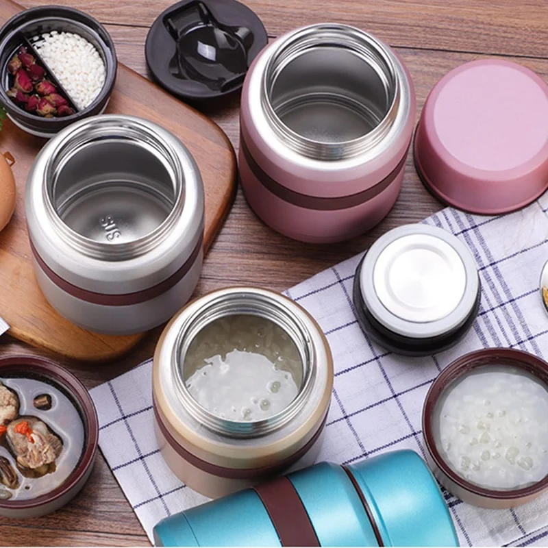 Thermos Alimentaire Isotherme 350ML500ML Inox avec Conteneurs