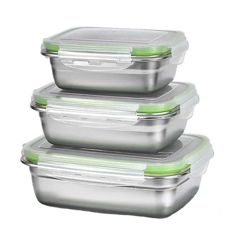 Boîtes Hermétiques en Inox - 400 à 1200ml - Lots de 1 à 3