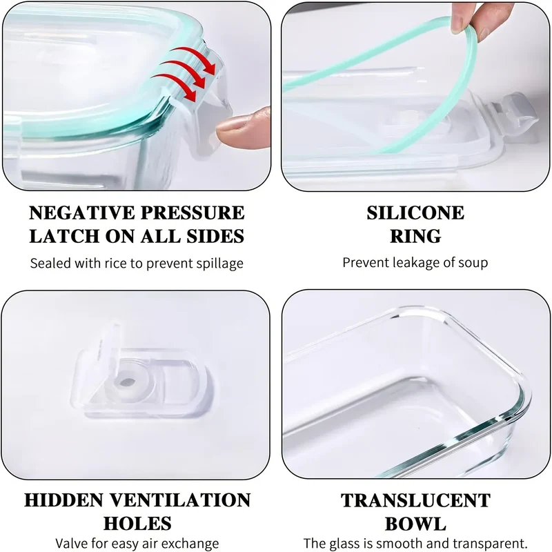 Boîte Hermétique Verre Borosilicate 4 Tailles - Lots de 4 ou 8