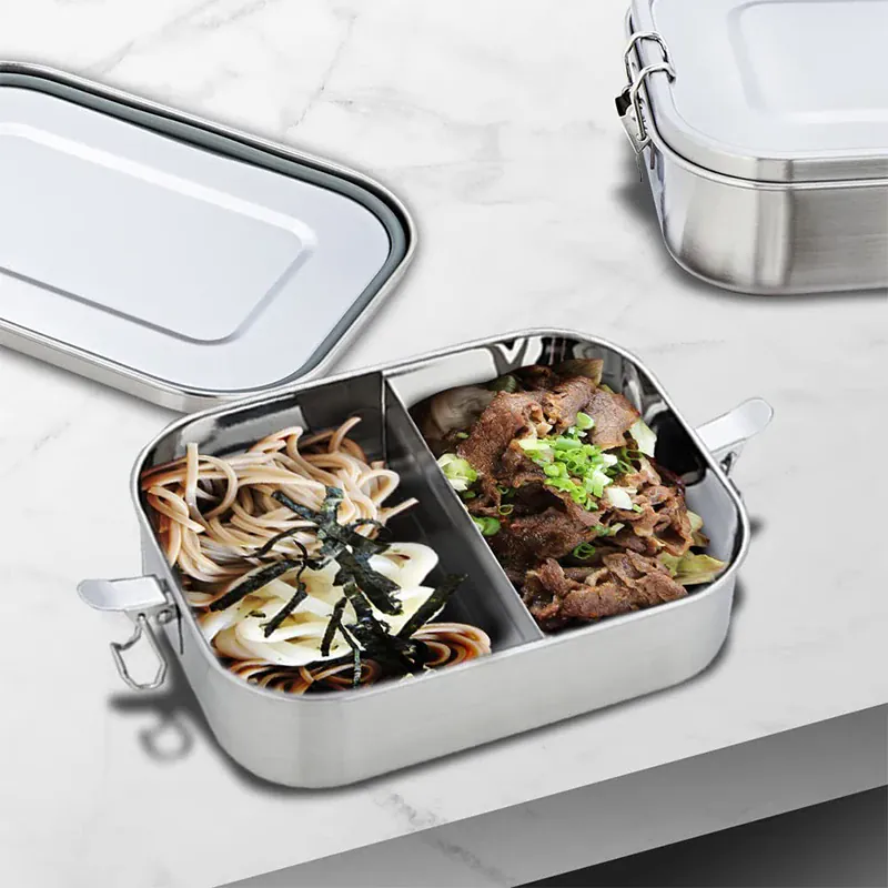 LunchBox Inox 850ml avec Compartiments Amovibles