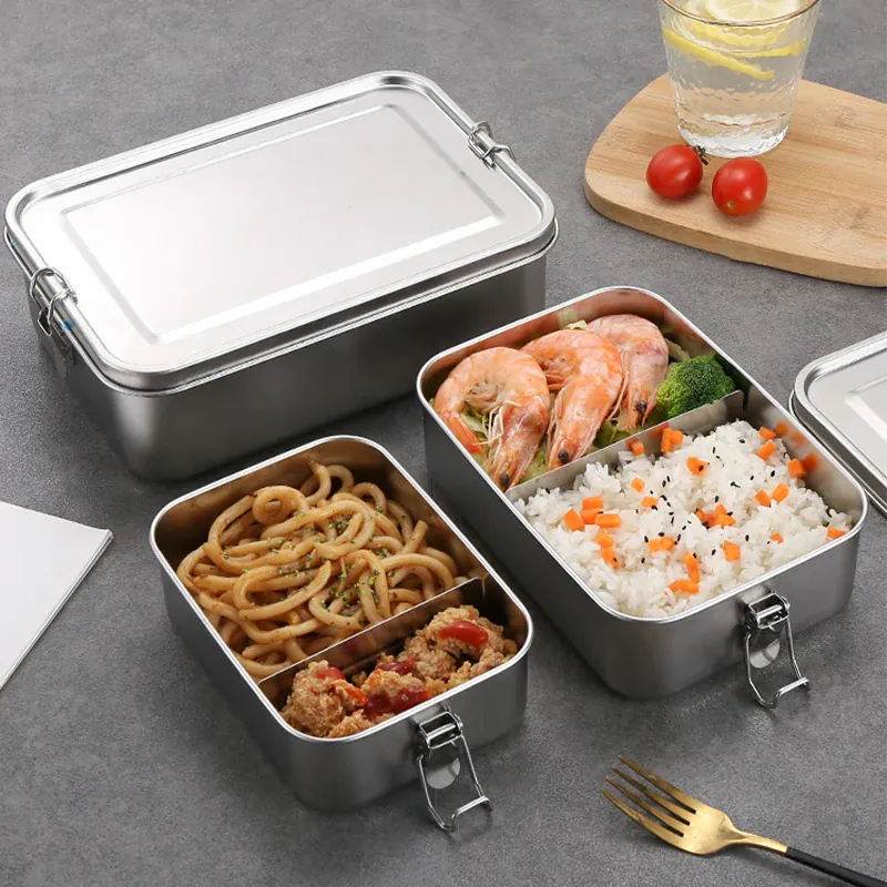 LunchBox Inox 850ml avec Compartiments Amovibles