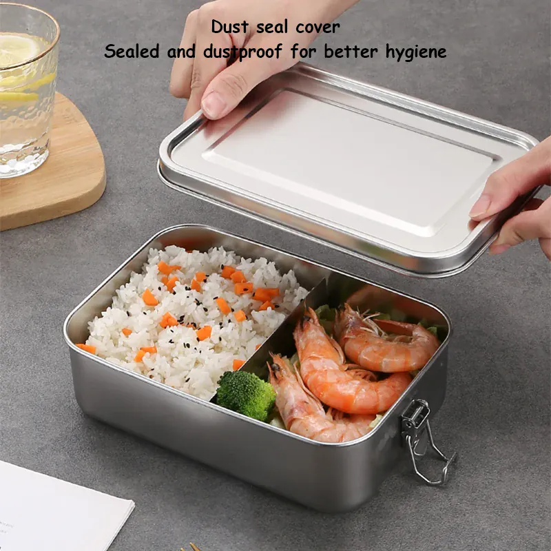 LunchBox Inox 850ml avec Compartiments Amovibles
