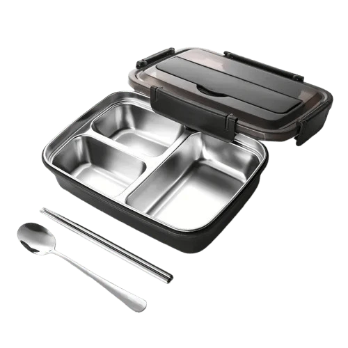 Bento Inox 3 Compartiments | Boîte Durable et Étanche 1,2L