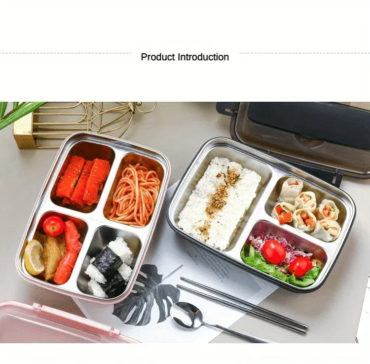 Bento Inox 3 Compartiments | Boîte Durable et Étanche 1,2L